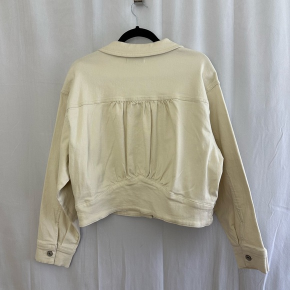 And Now This Cropped White Denim Jacket Womens Size Large - Picture 7 of 8